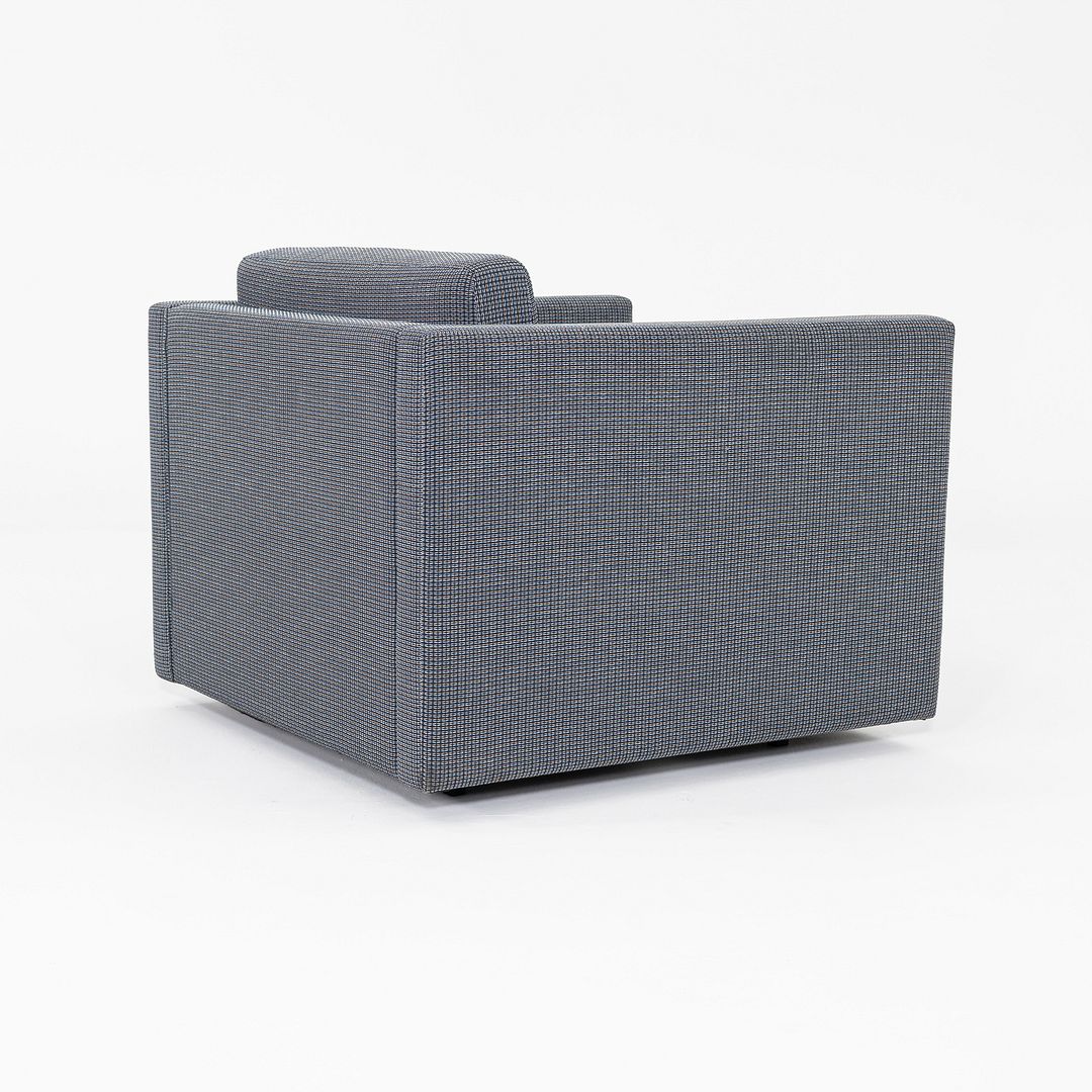 2018 Charles Pfister for Knoll Tuxedo Lounge Chair in Blue Grey Fabric Upholstery