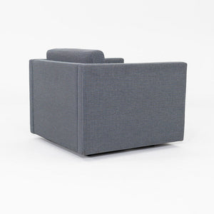 2018 Charles Pfister for Knoll Tuxedo Lounge Chair in Blue Grey Fabric Upholstery