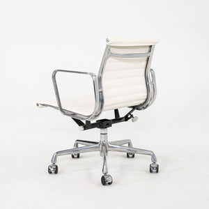 2023 Herman Miller Eames Aluminum Group Management Desk Chairs in White Leather 10x Available