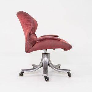 1970s Giovanni Offredi for Saporiti Italia Vela Swivel Desk Chair in Leather