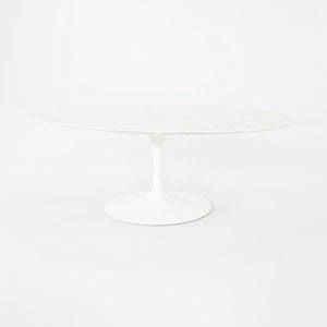 2010s Eero Saarinen for Knoll 42" Oval Tulip Coffee Table w/ Carrara Marble Top