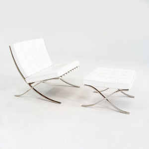 2005 Mies van der Rohe for Knoll Stainless Barcelona Lounge Chair with Ottoman