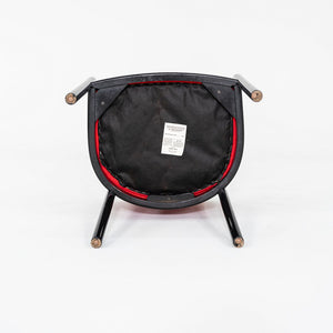 1980s Lacquered Wood Dining Arm Chair with Red Upholstery by Tonon in Italy
