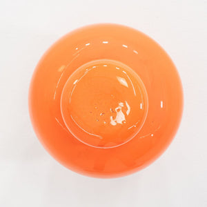 1970s Italian Porcelain Ginger Jar Vessel with Coordinating Top in Orange 10"