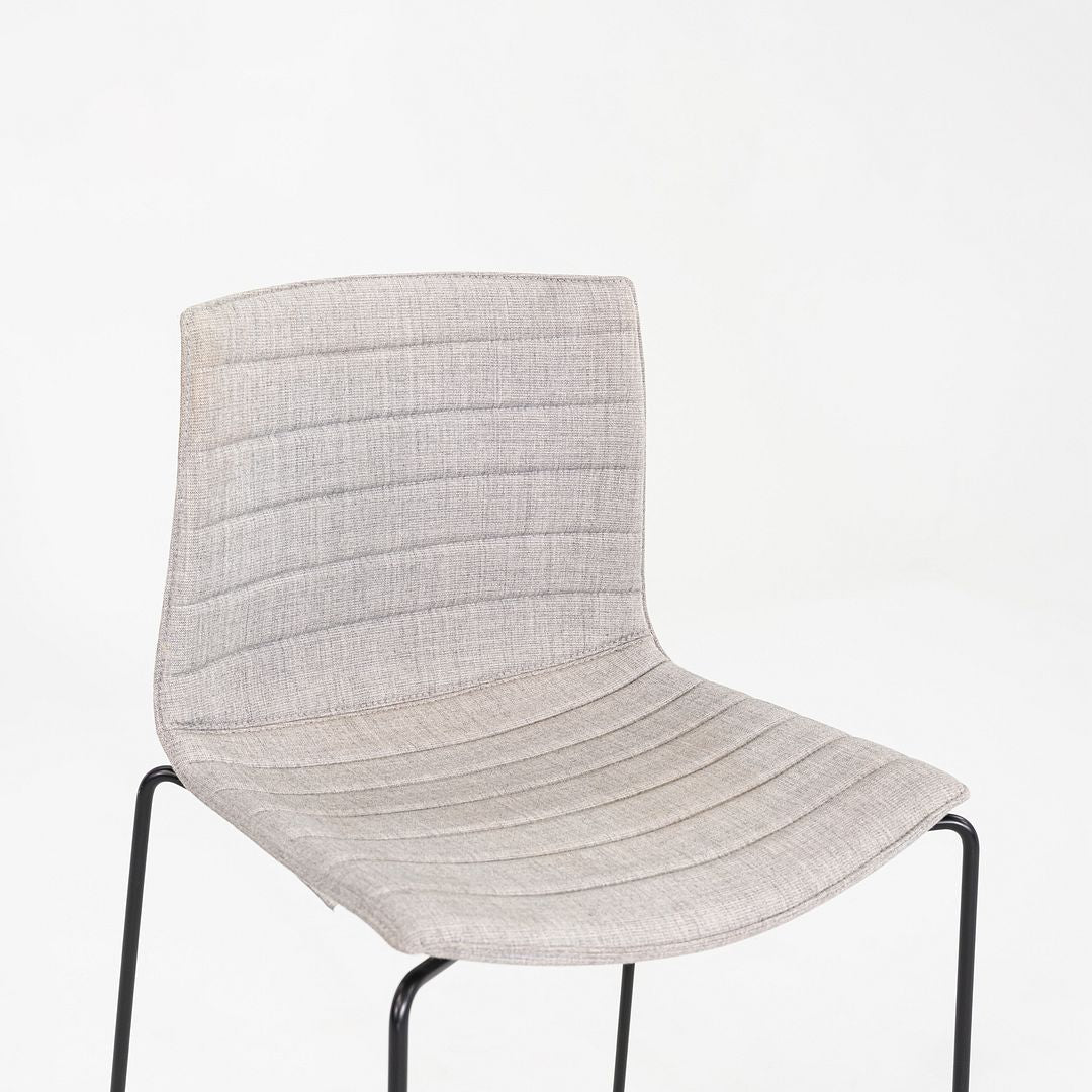 2010s Pair of Lievore Altherr Molina for Arper Catifa 46 Bar Stool Grey Fabric