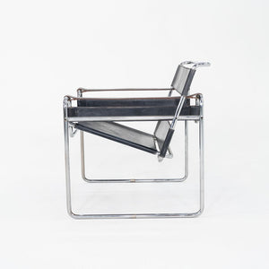 1970s Marcel Breuer for Knoll Wassily Lounge Chair in Black Leather 2x Available