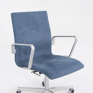 2023 Arne Jacobsen for Fritz Hansen Low Oxford Desk Chairs in Blue Suede 12+ Available