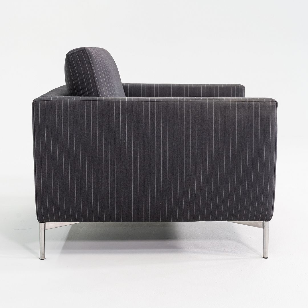2008 Piero Lissoni for Knoll Divina Lounge Chair with Black Pinstripe Fabric