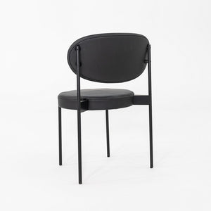 2020s Set of Ten Verner Panton for Verpan Series 430 Dining Chairs Black Leather