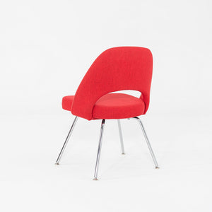 2019 Eero Saarinen for Knoll Armless Executive Dining Chair Red Fabric 4x Avail