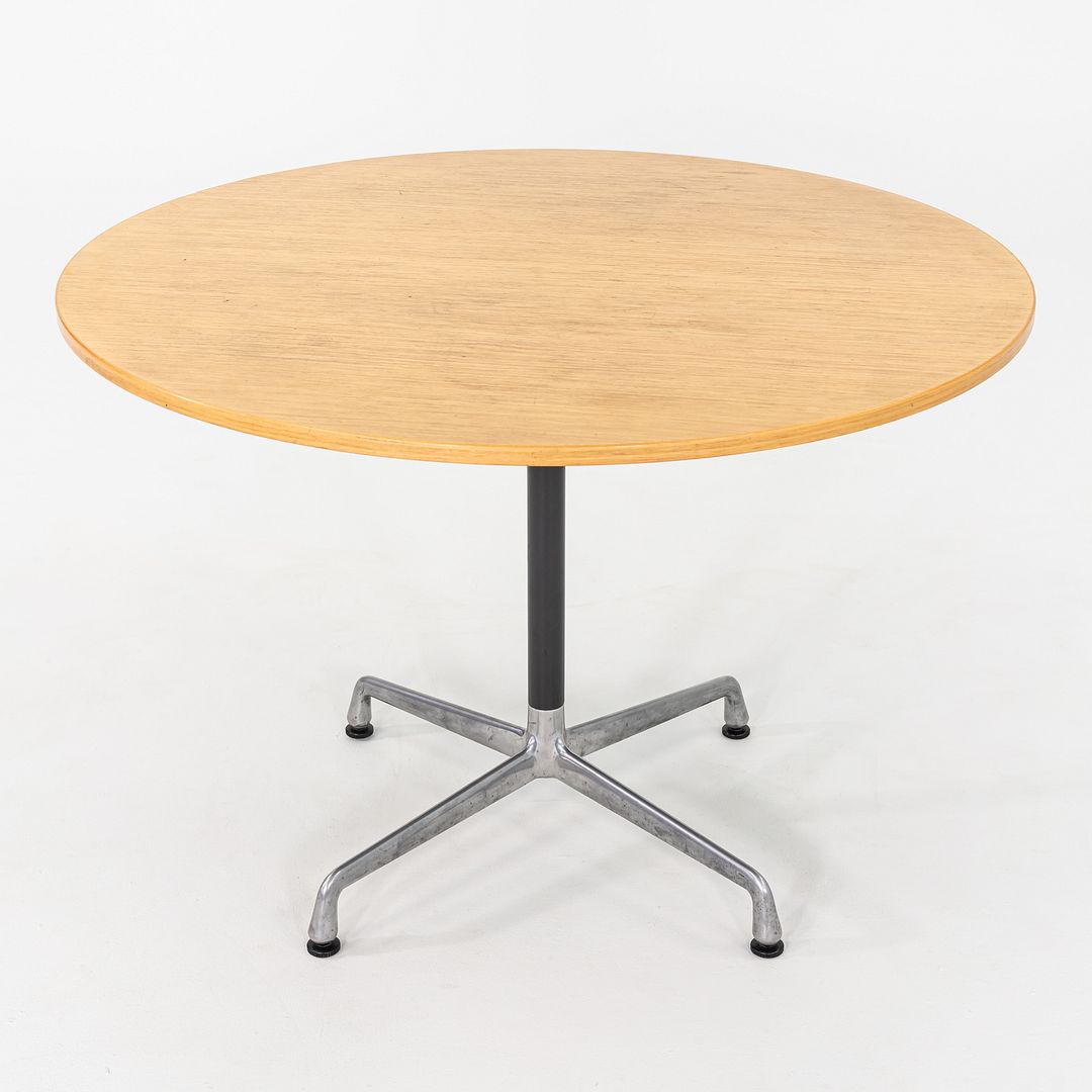 1999 Herman Miller Eames Aluminum Group Cafe / Dining Table with Wood Top 42"