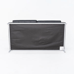 2013 Florence Knoll Two Seat Settee / Sofa in Black Leather and Chrome