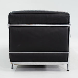2000s Le Corbusier, Jeanneret and Perriand for Cassina LC2 3-Seat Sofa in Black Leather
