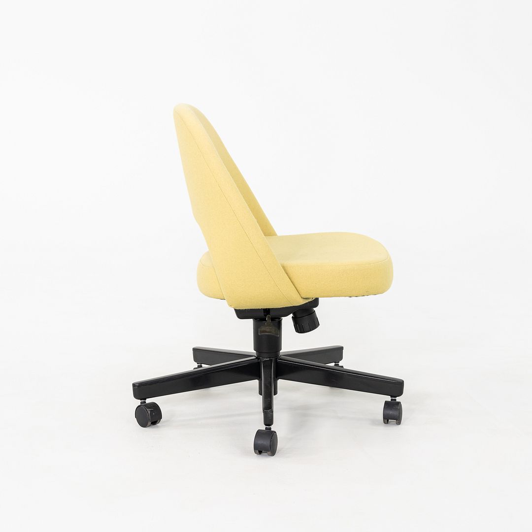 2017 Eero Saarinen for Knoll Executive Armless Desk Chair in Yellow Fabric with Pneumatic Base 6x Available
