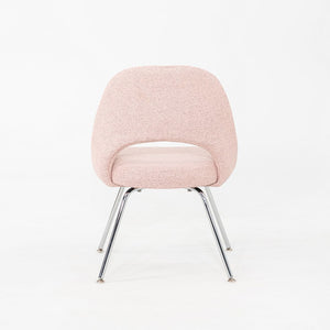 2010s Pair of Eero Saarinen for Knoll Armless Executive Dining Chair Pink Fabric
