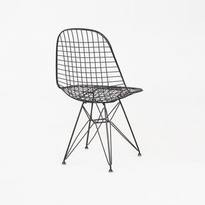 C. 1956 Pair of Herman Miller Eames DKR Wire Dining Chairs with Eiffel Bases