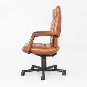 1980s Mario Bellini & Dieter Thiel for Vitra Figura Office Chair Cognac Leather