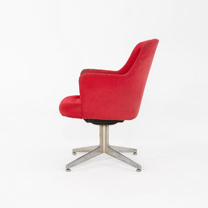 1960s Ward Bennett for Lehigh Furniture Arm Chair in Red Fabric and Aluminum