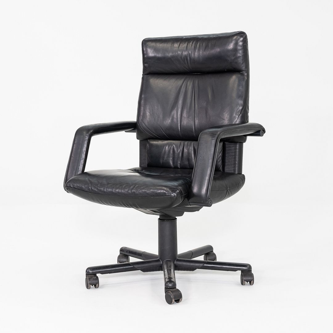 1991 Mario Bellini and Dieter Thiel for Vitra Figura Office Chair Black Leather