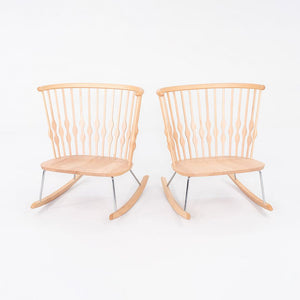 2010s Pair of Patricia Urquiola for Andreu World Nub Rocking Arm Chair in Beech