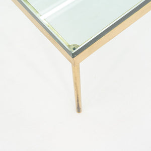 1970s Bronze and Glass Square Coffee Table Attributed to Ward Bennett 42 inch