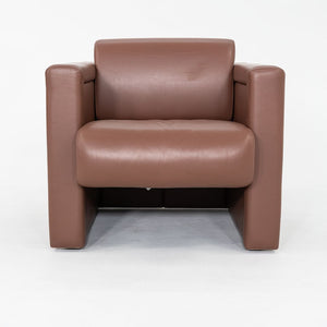 2002 Trix and Robert Haussmann for Knoll Lounge Chair Brown Leather Upholstery