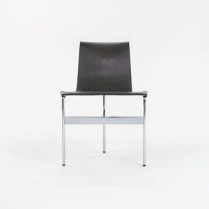 Set of Four Made to Order Gratz TG-10 Sling Dining Chairs Black Speckled Leather