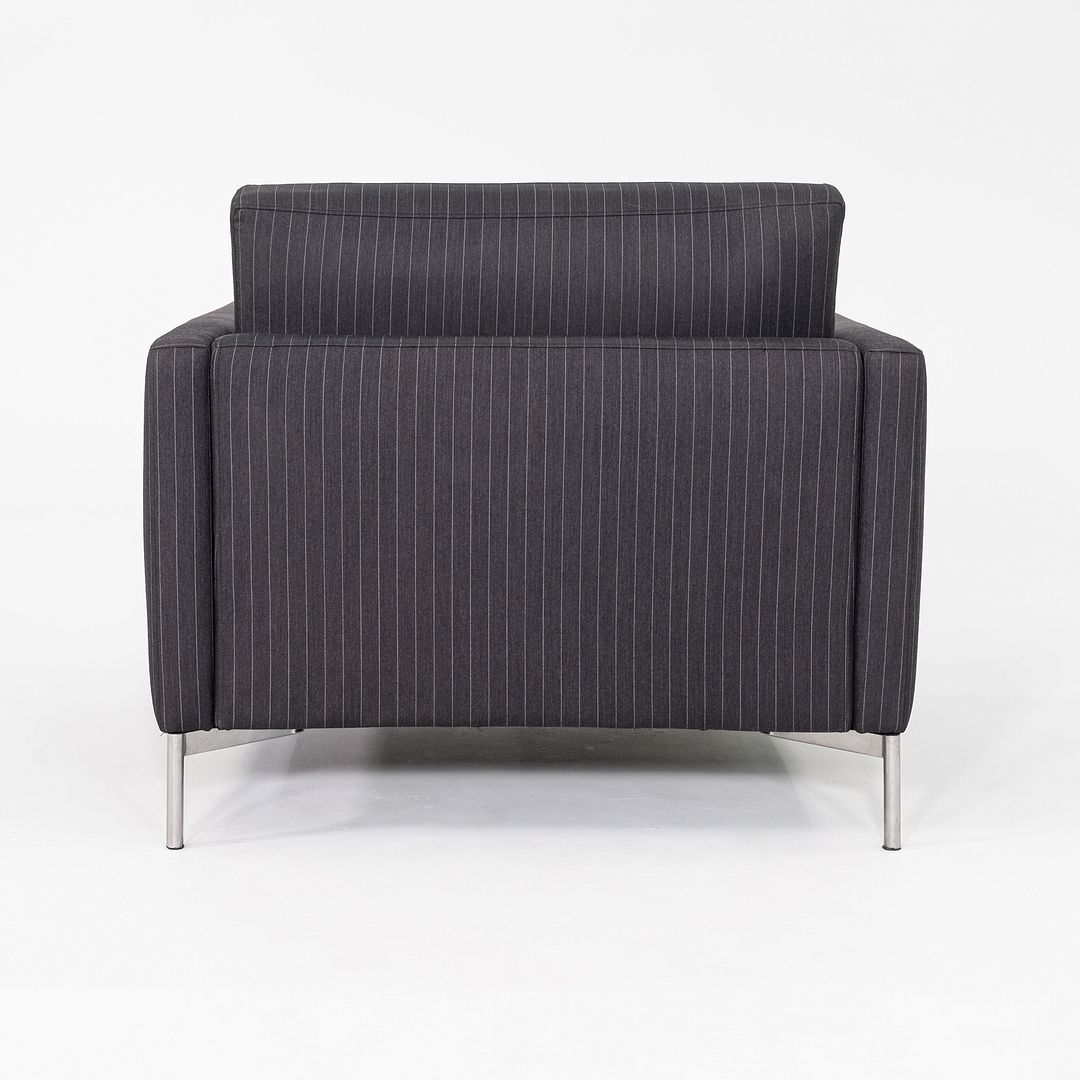 2008 Piero Lissoni for Knoll Divina Lounge Chair with Black Pinstripe Fabric