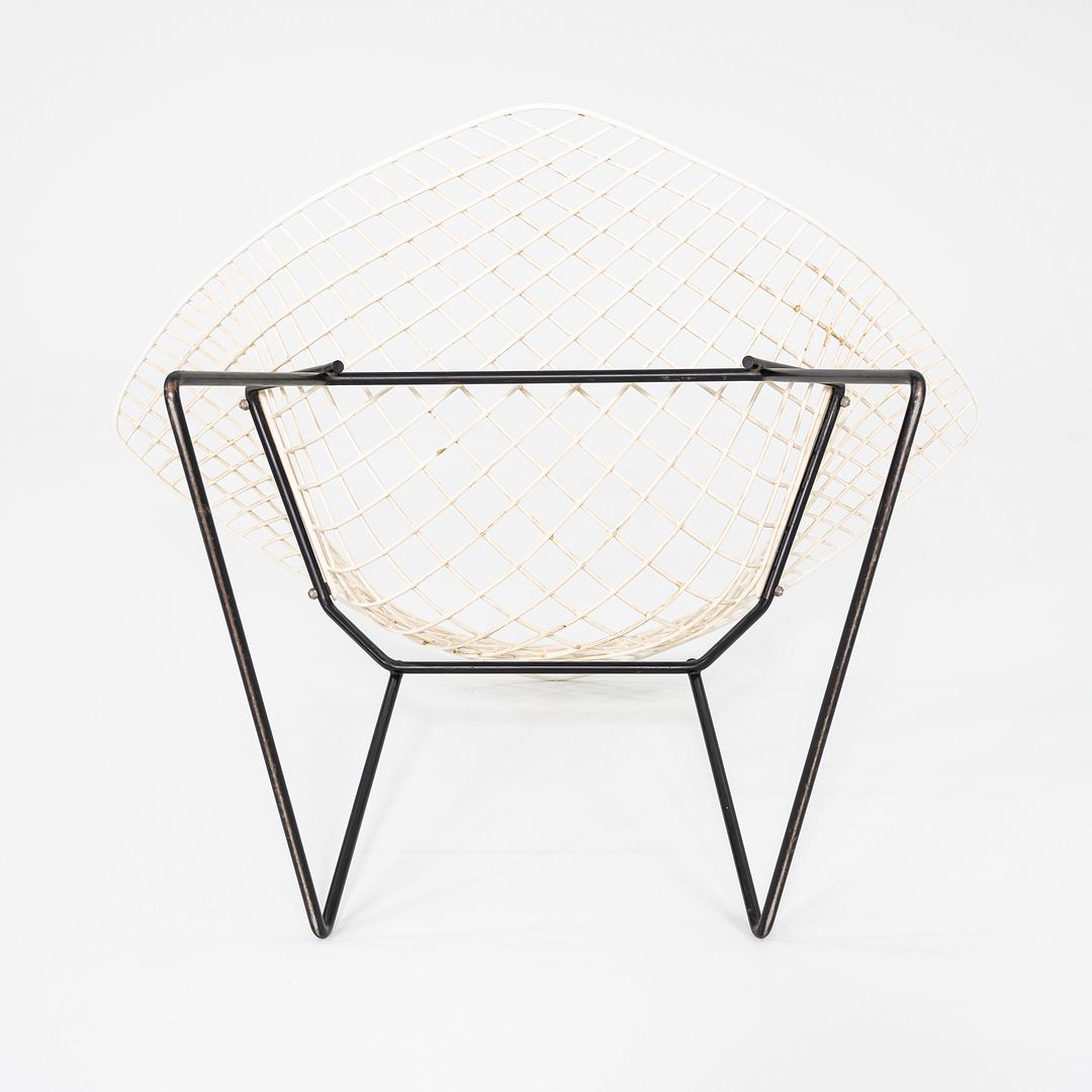 1960s Harry Bertoia Knoll Diamond Lounge Chair Black/White Powder Coated Steel
