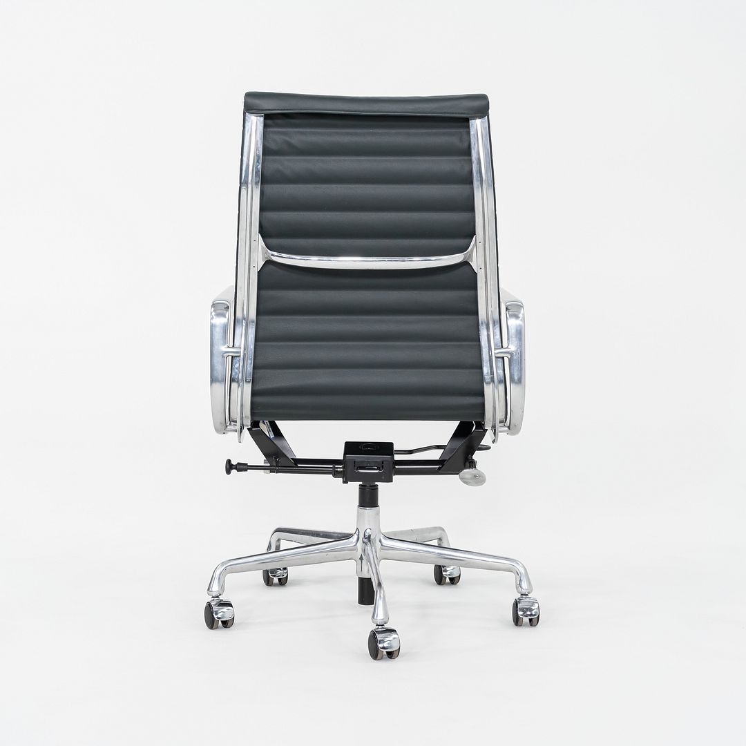2010s Herman Miller Eames Aluminum Group Executive Desk Chair Dark Green Leather