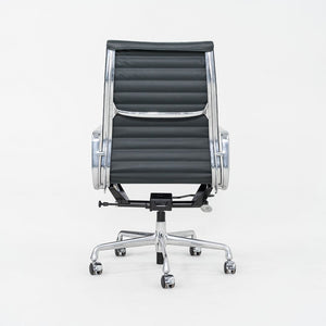 2010s Herman Miller Eames Aluminum Group Executive Desk Chair Dark Green Leather