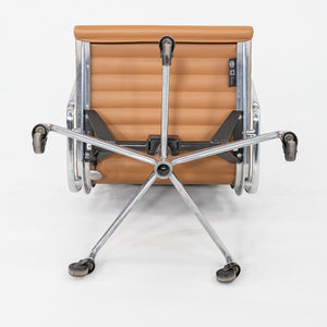 2010s Herman Miller Eames Aluminum Group Management Desk Chair Caramel Leather