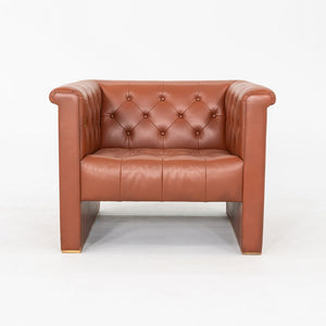 1974 Pair of Nicos Zographos CH.33 Club Lounge Chairs in Cognac Leather
