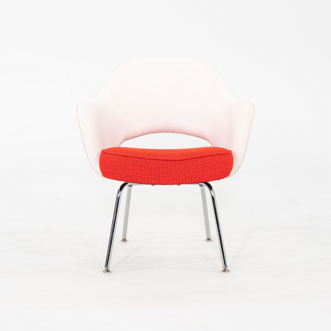 2010s Set of 4 Eero Saarinen for Knoll Executive Arm Chairs in Two-Toned Fabric w/ Cato
