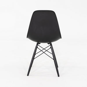 2018 Set of Four Herman Miller Eames DSW Dining Side Chairs in Black Plastic