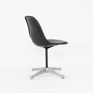 1960s Herman Miller Eames Pedestal Side Shell Chair in Fiberglass with Naugahyde