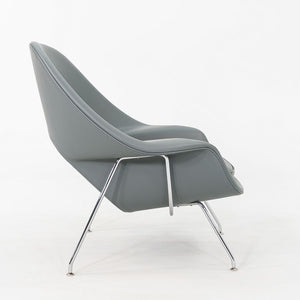 2010s Eero Saarinen for Knoll Medium Womb Lounge Chair in Grey Leather 3x Avail