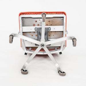 C. 2021 Jasper Morrison for Emeco Navy Officer Desk Chair in Brushed Aluminum and Orange Vinyl 19x Available
