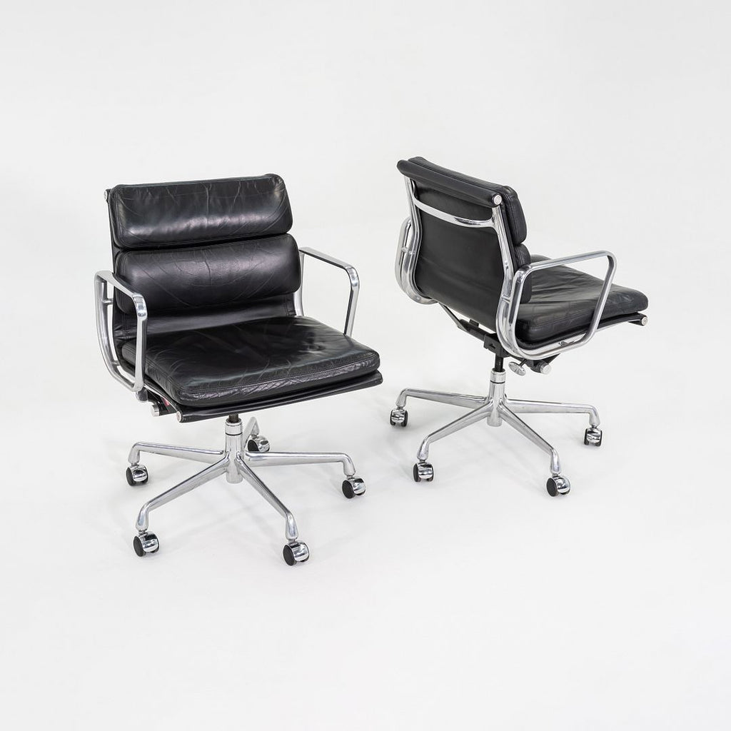 2003 Herman Miller Eames Soft Pad Management Desk Chair Black Leather 6x Avail
