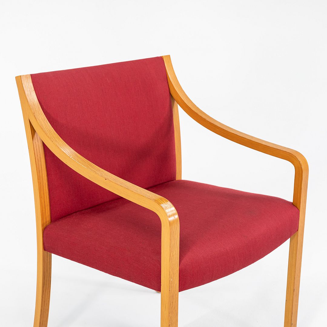 1987 Bert England for Stow Davis Dining Chair Upholstered in Red Fabric 3x Avail