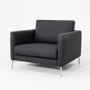2008 Piero Lissoni for Knoll Divina Lounge Chair with Black Pinstripe Fabric