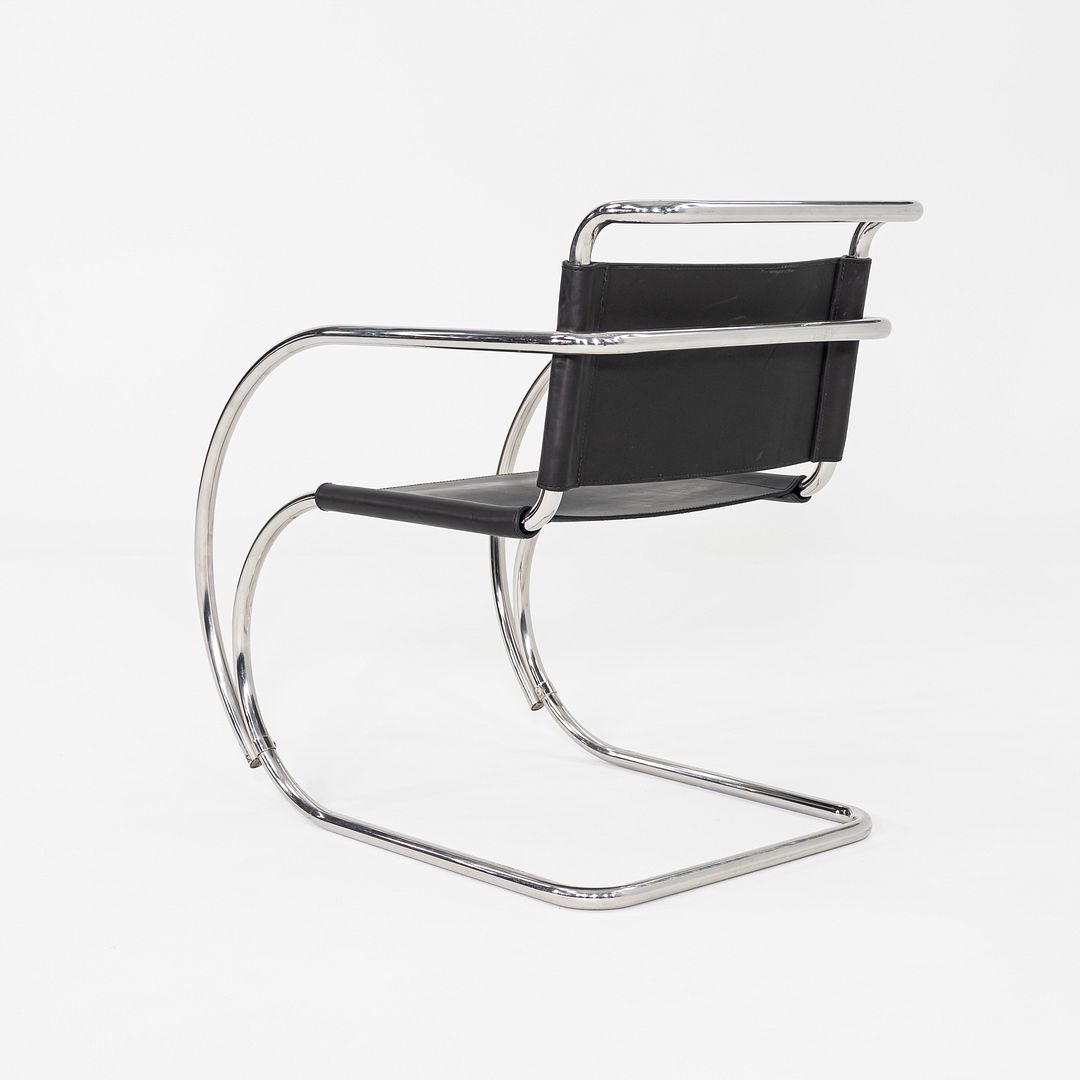1960s Mies Van Der Rohe for Knoll MR 20 Arm Chair Newly Upholstered in Leather