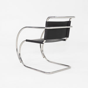 1960s Mies Van Der Rohe for Knoll MR 20 Arm Chair Newly Upholstered in Leather