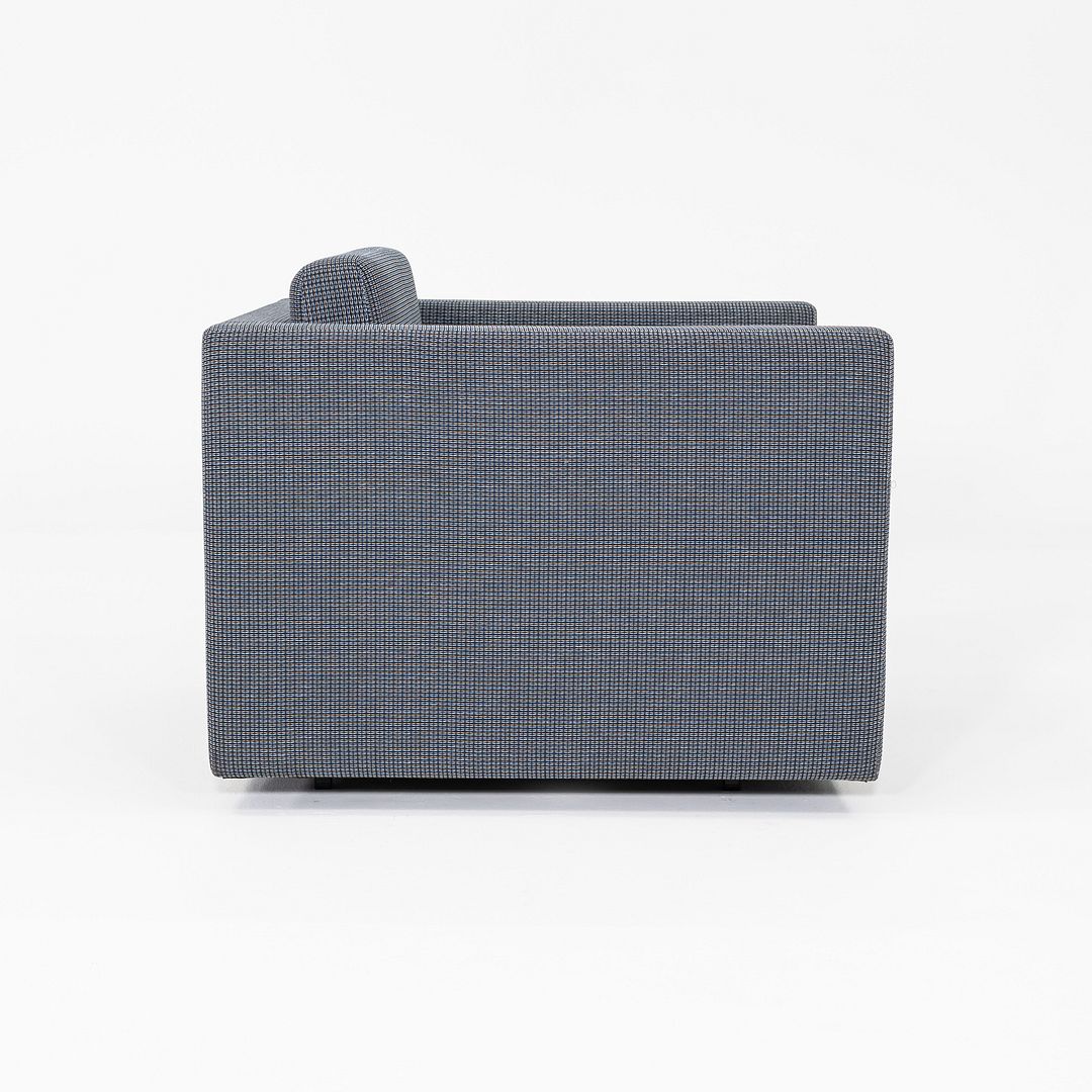 2018 Charles Pfister for Knoll Tuxedo Lounge Chair in Blue Grey Fabric Upholstery