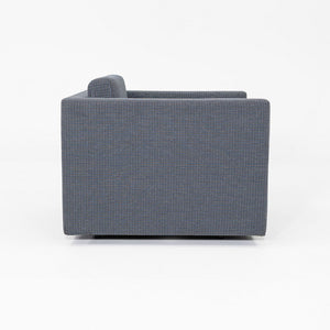 2018 Charles Pfister for Knoll Tuxedo Lounge Chair in Blue Grey Fabric Upholstery