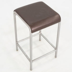 2010 Norman Foster for Emeco 20-06 Stool with Brown Leather Seats 5x Available