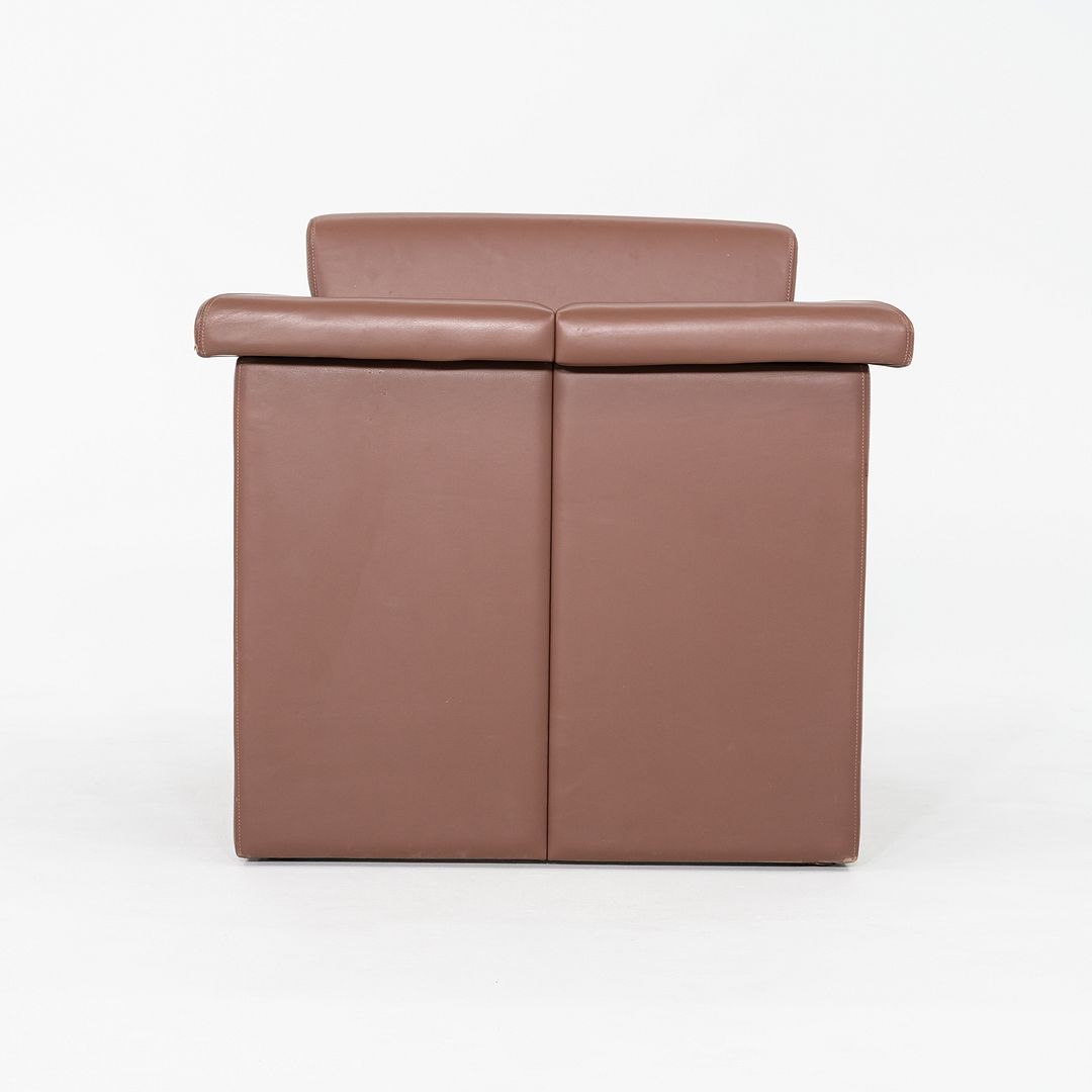 2002 Trix and Robert Haussmann for Knoll Lounge Chair Brown Leather Upholstery