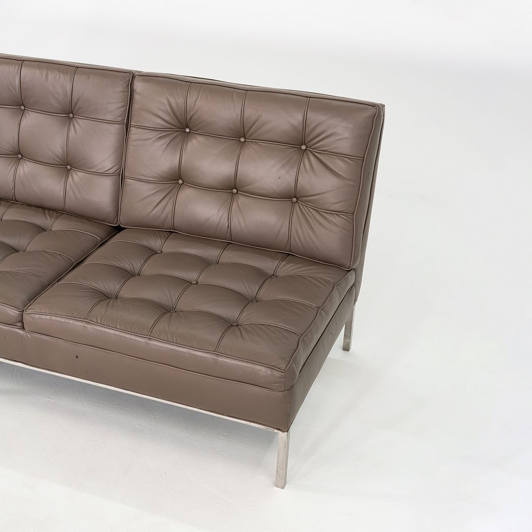 1960s Gordon Bunshaft and Davis Allen of SOM Three Seat Sofa in Greige Leather