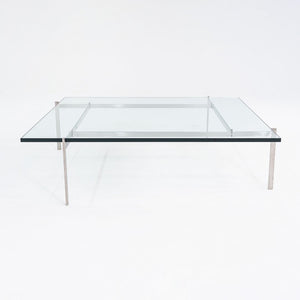 2023 Poul Kjaerholm for Fritz Hansen PK61A Glass & Stainless Coffee Table