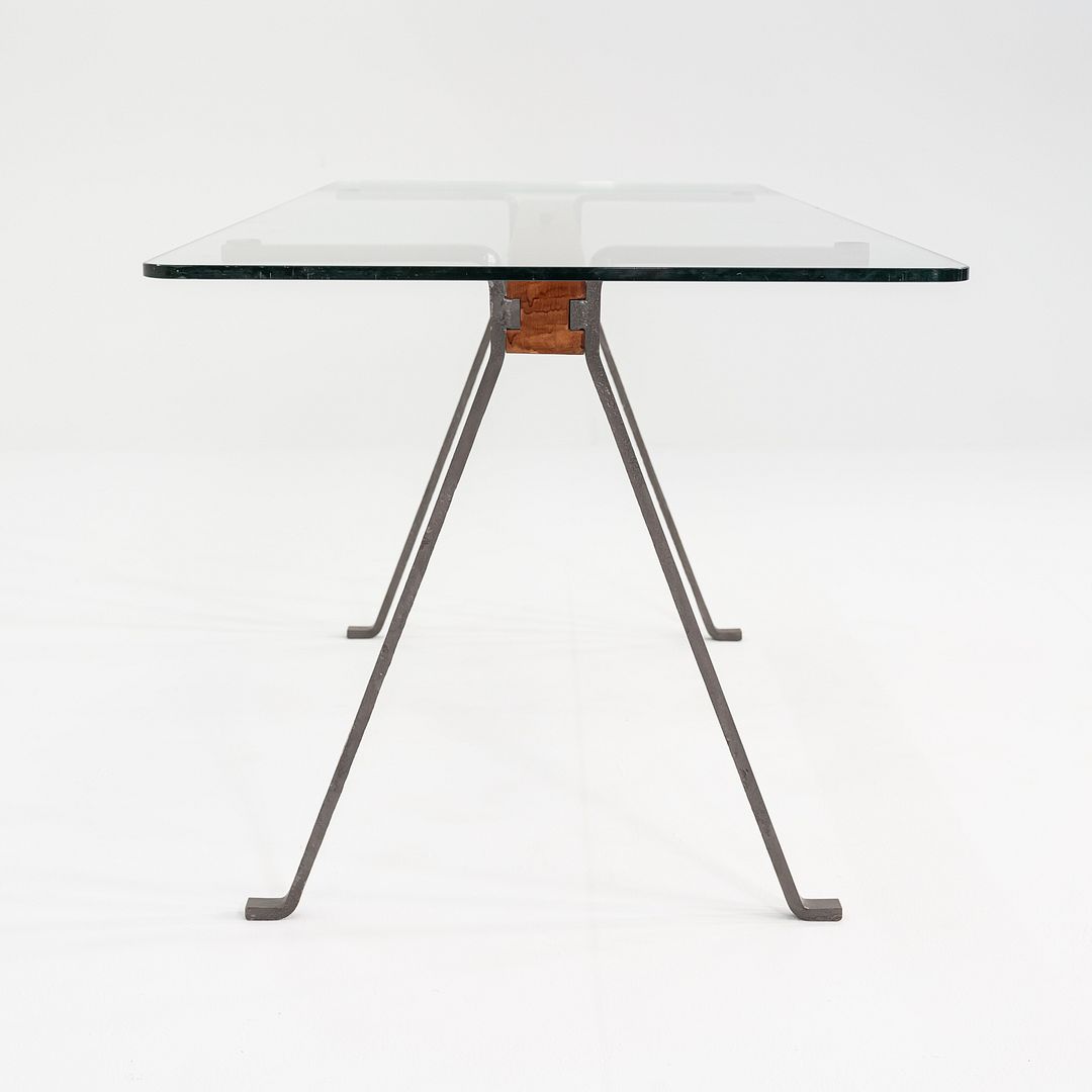1980s Enzo Mari for Driade Frate Dining Table in Beech with Glass Top 31x51x28"